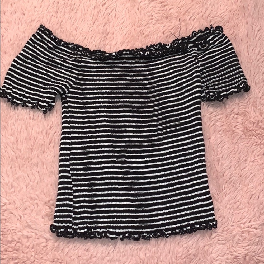 Stripped Off The Shoulder Shirt